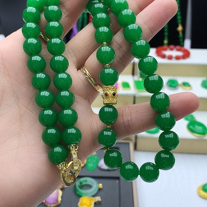 翡翠14K金镶嵌颈饰项链28