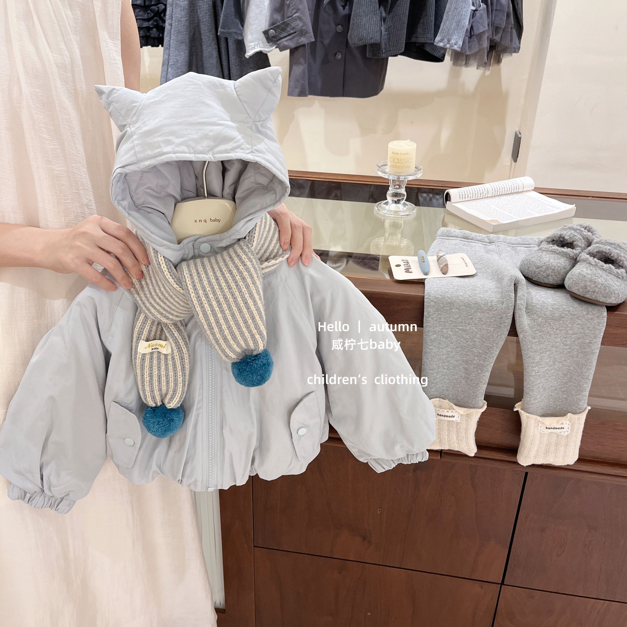 现【咸柠七】小恶魔！女童加绒外套秋冬款洋气女孩冬季加厚连帽保暖