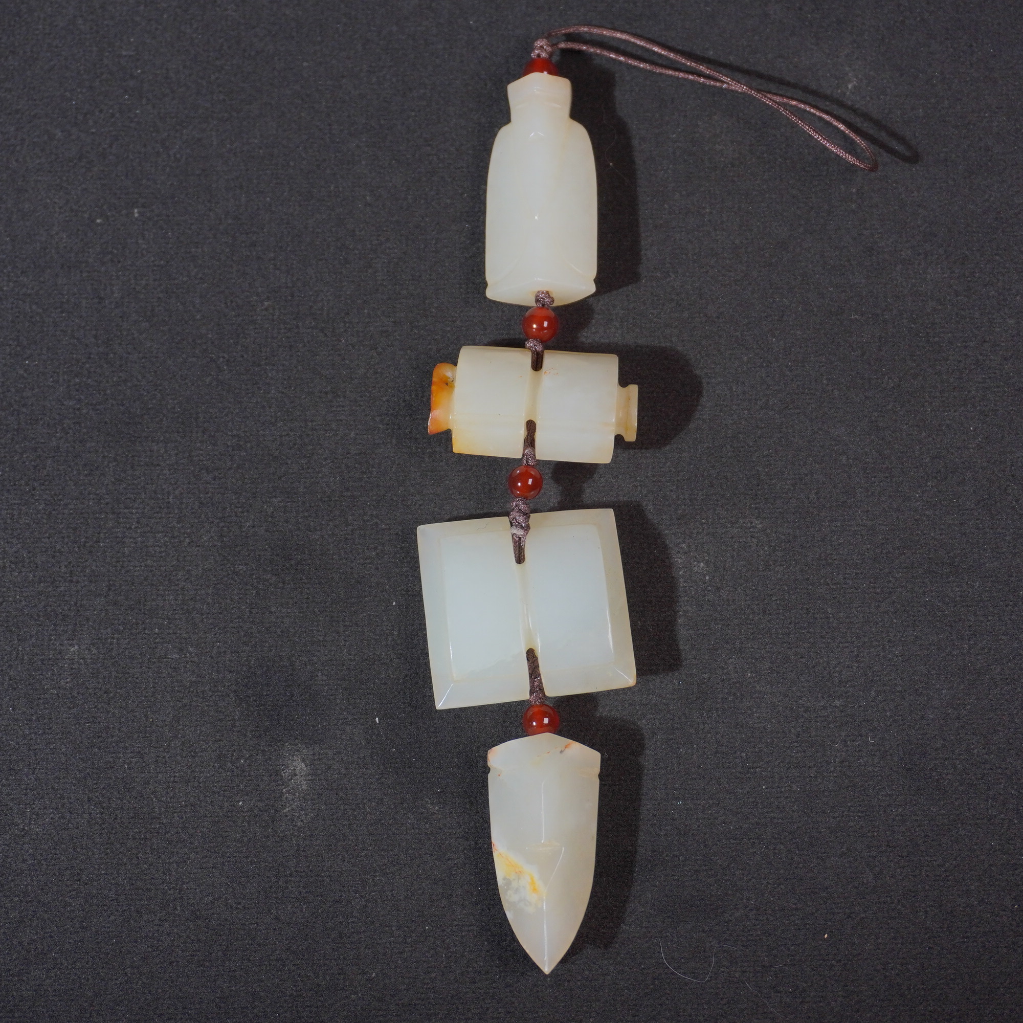 5BA14  清  和田玉多宝串