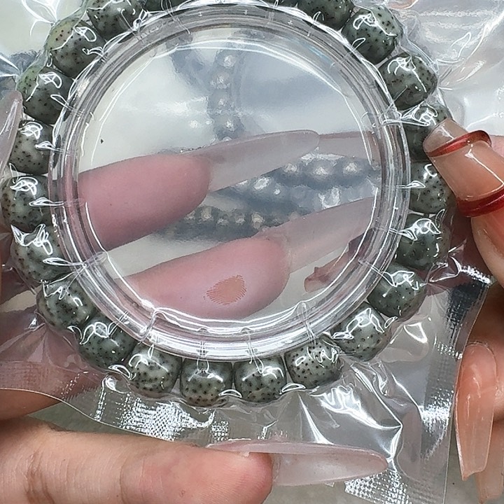 星月菩提手串322尽头绿包白星月菩提10桶单圈