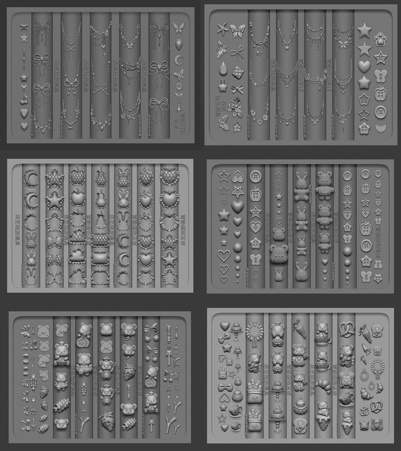 GuoYi果艺正品美甲模具全新模具可爱法式链条花边小熊夏日模具