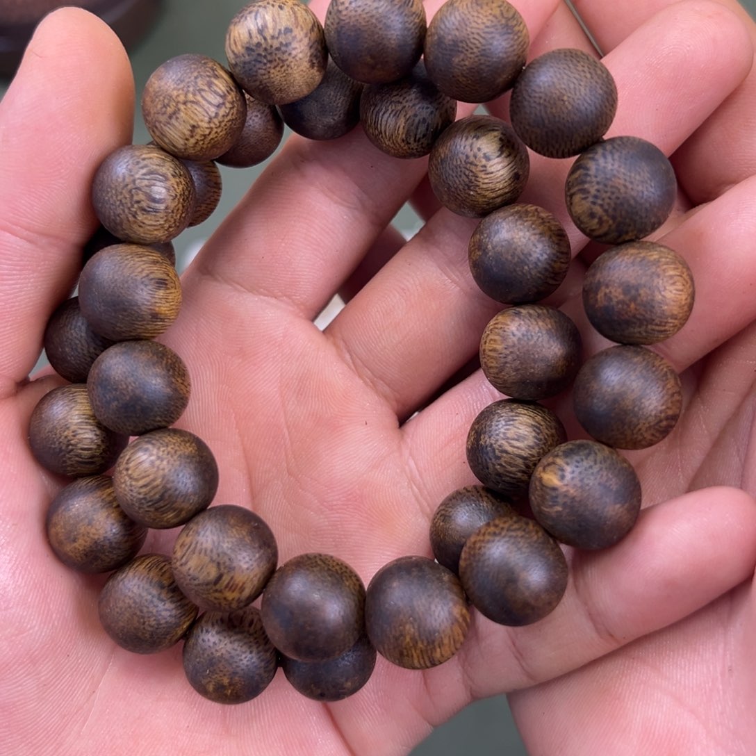 手串沉香张勺子圆珠单圈多样性发一1.3/15