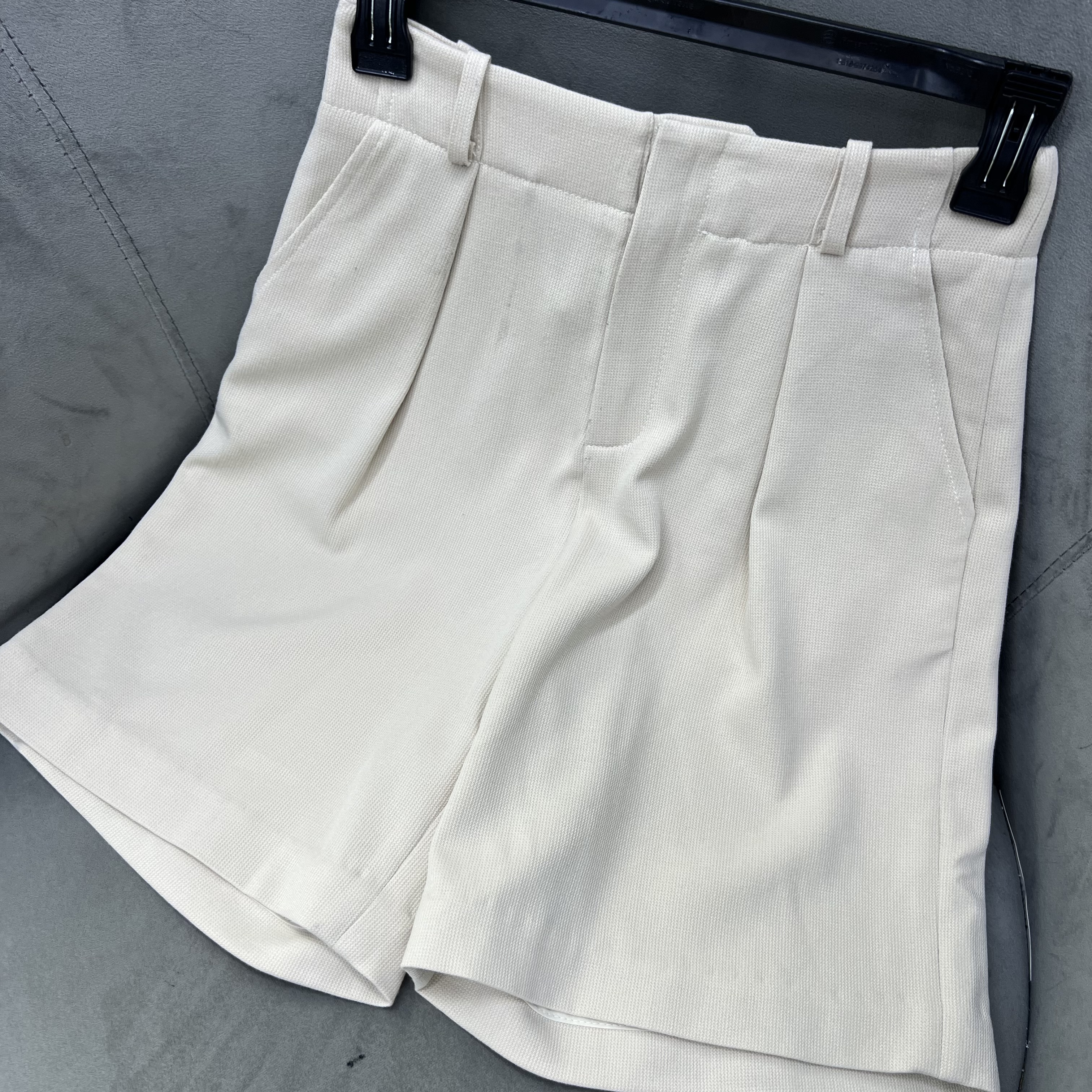 奶杏色侧开叉高腰水洗休闲牛仔短裙2025夏季高级感短裤B2-15