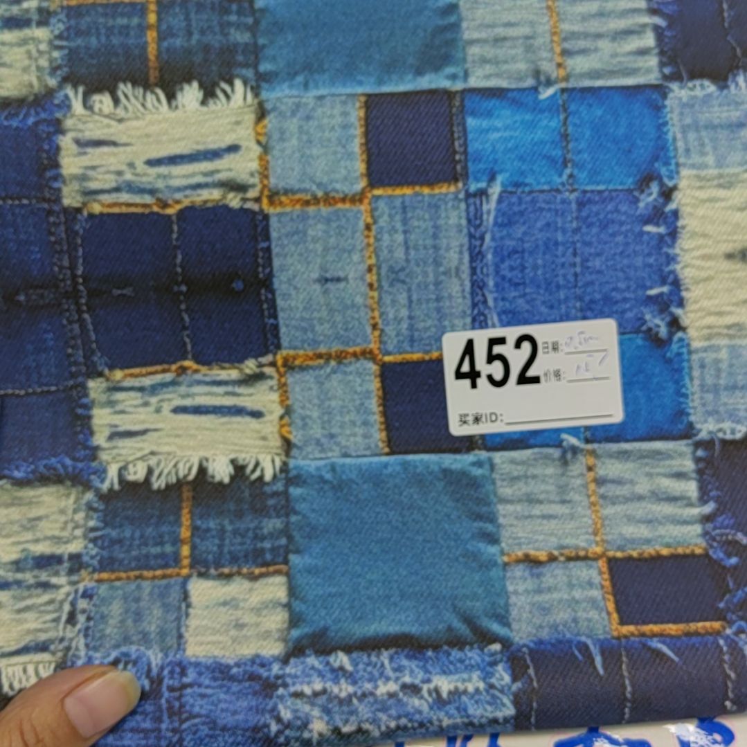 3D数码印花牛仔面料0.5*1.7