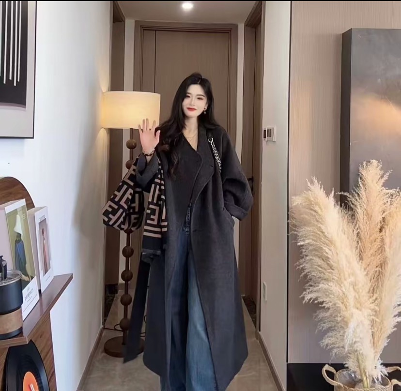 【人生大衣】插肩袖毛呢外套赫本风羊绒大衣赫本风秋冬中长款外套--