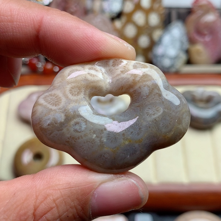 硅化珊瑚（珊瑚玉）颈饰未镶嵌