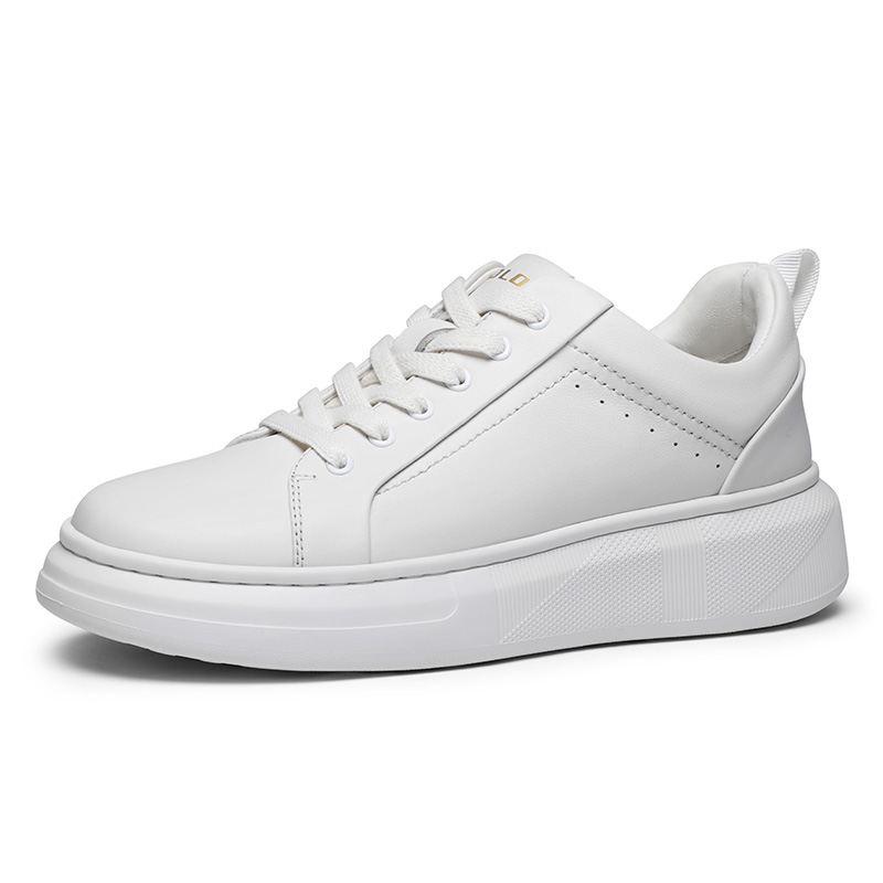 VOLO/犀牛新款透气男士高端休闲板鞋小白鞋休闲鞋真皮厚底增高