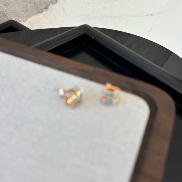 铜合金珐琅耳饰 蓝色H耳环EH2754