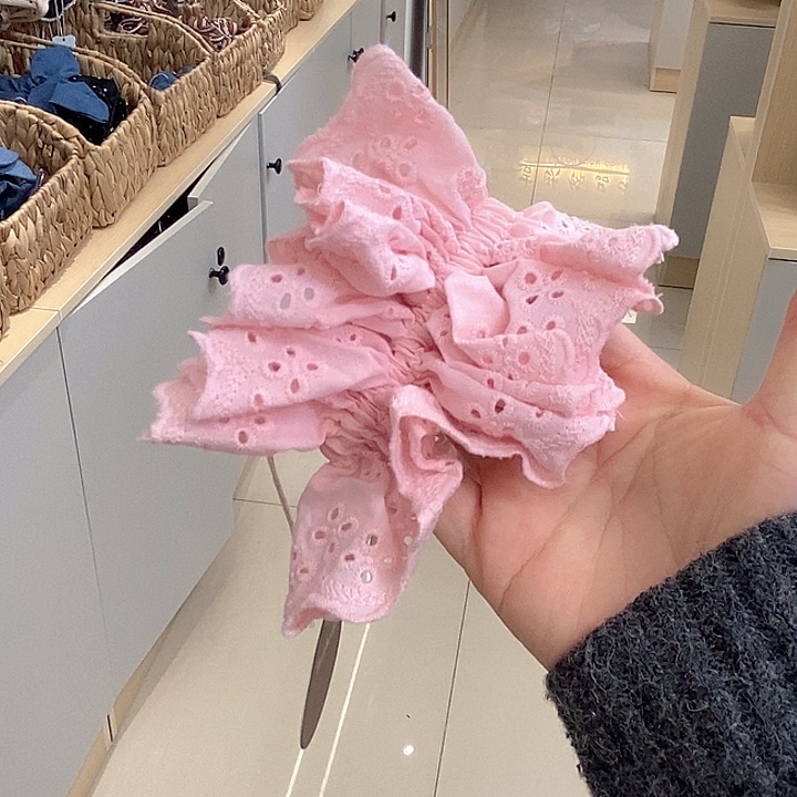 布艺铁合金粉色发圈