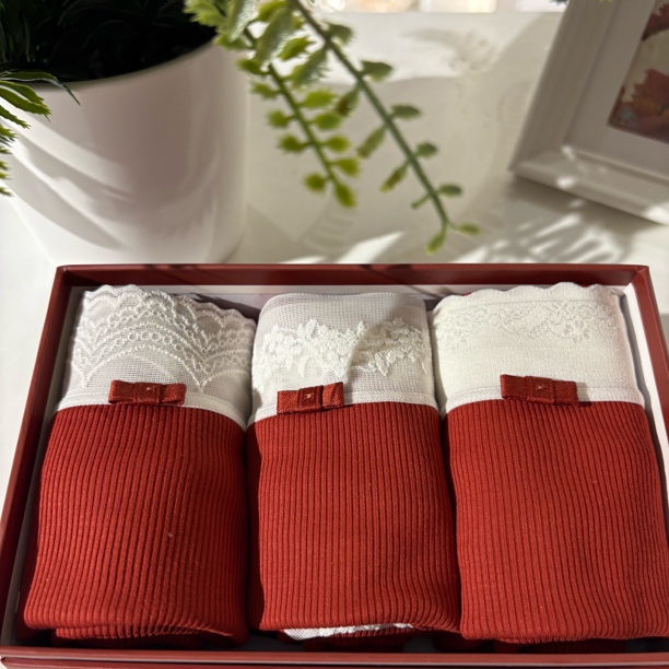 本命年大红色内裤女士抗菌内档中腰三角裤女生透气吸汗短裤