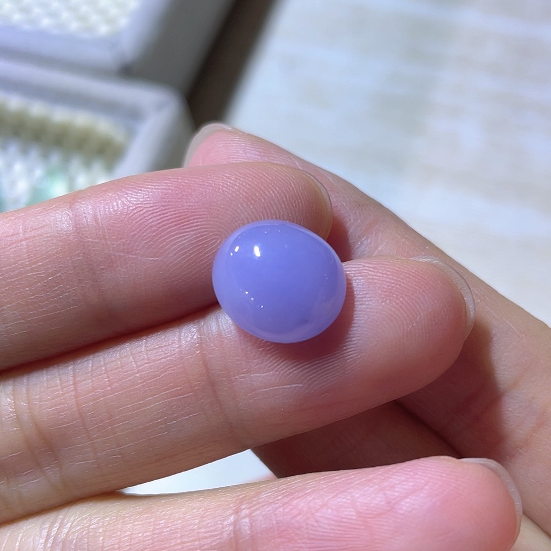 定制翡翠未镶嵌紫蛋面