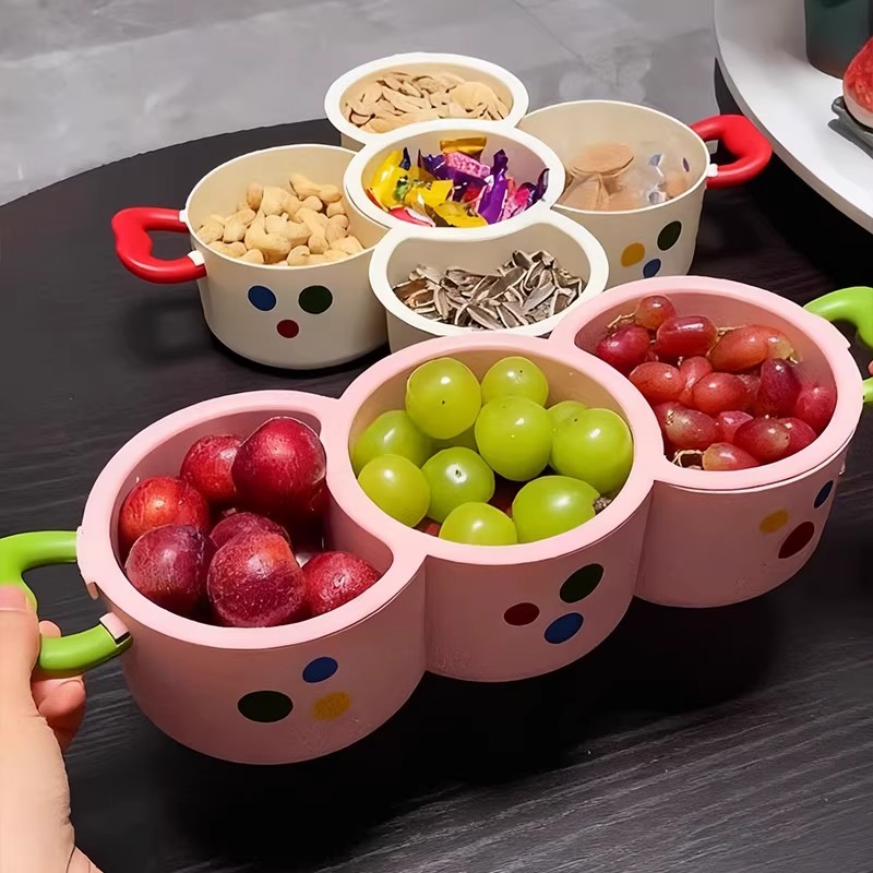 大容量双层水果盘客厅茶几家用高颜值新款糖果盒干果零食盘⑤TI