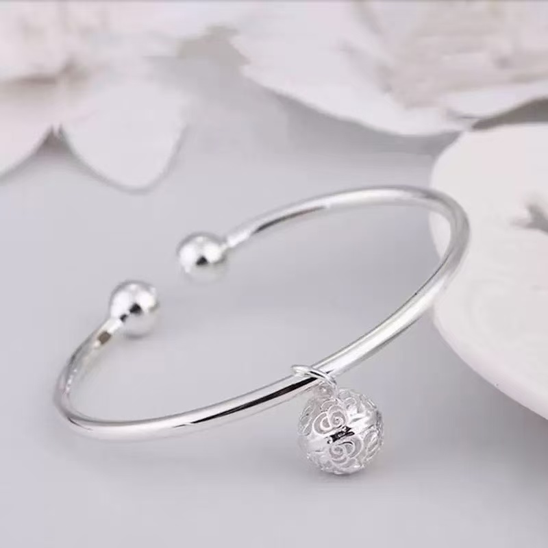 足银手镯 足银手镯宫玲款开口精品手镯A913