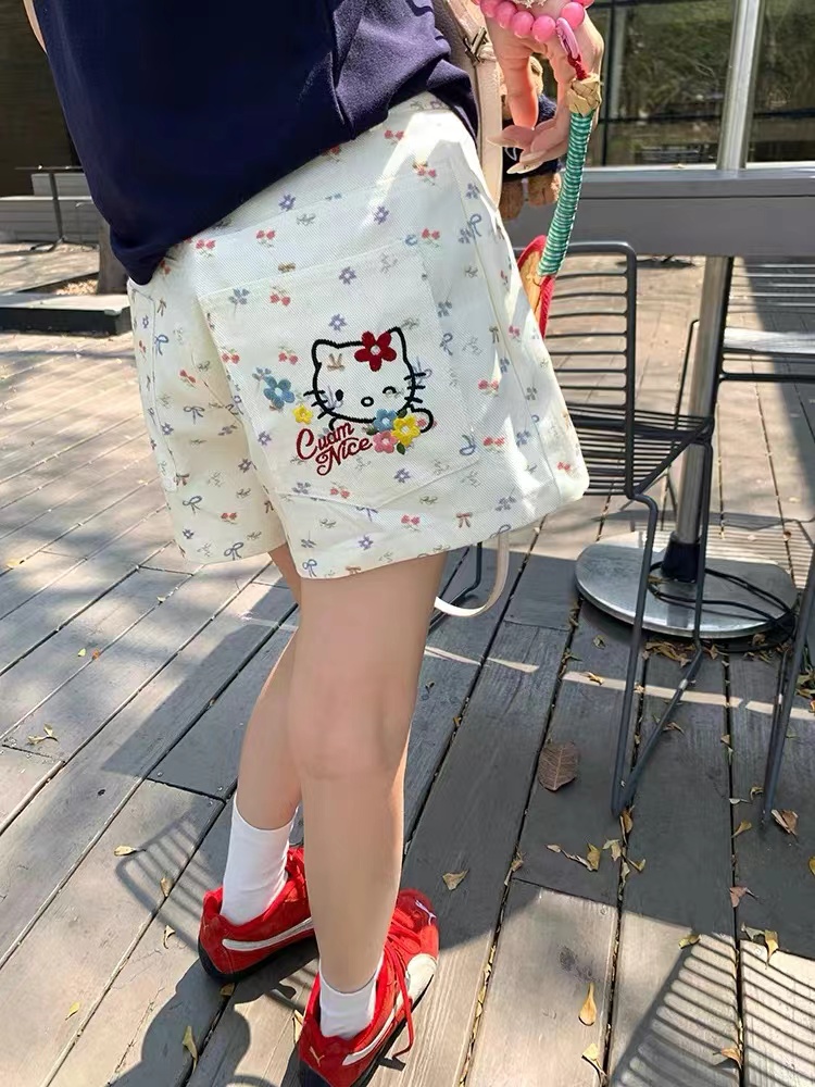 重工艺洗水棉花边短裤M80-140斤L140-180斤