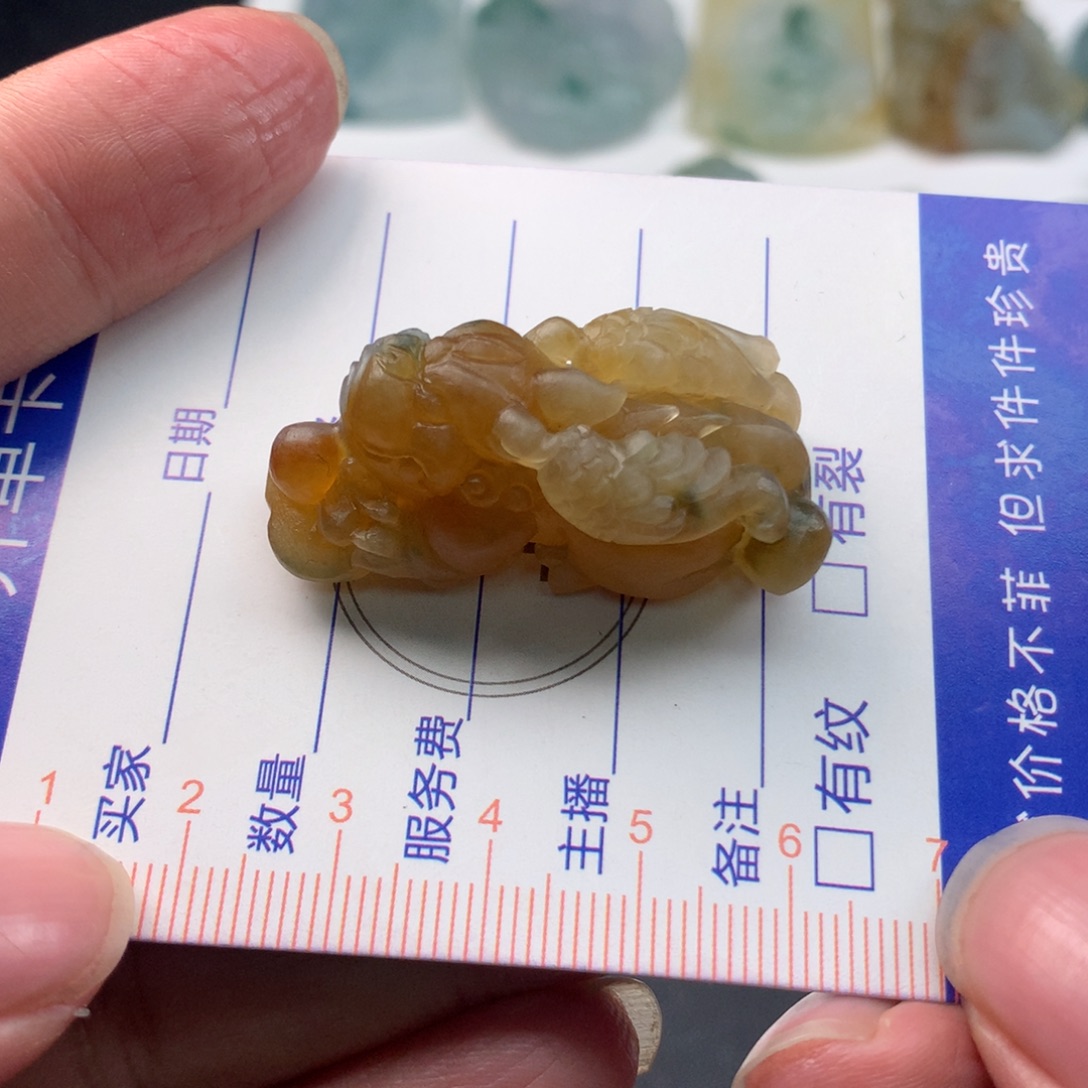 秋***河定制翡翠未镶嵌飞天貔貅