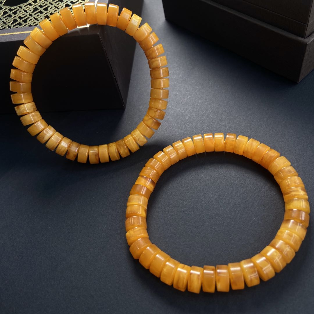 【胖丁珠宝】蜜蜡手串23-S14P5【多样性发一件】