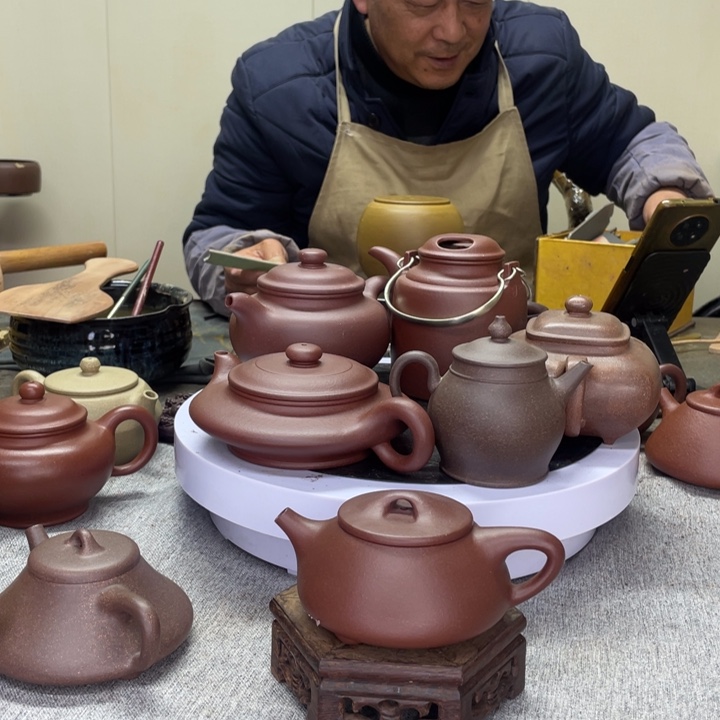 紫泥茶壶中槽清石瓢180C半手工