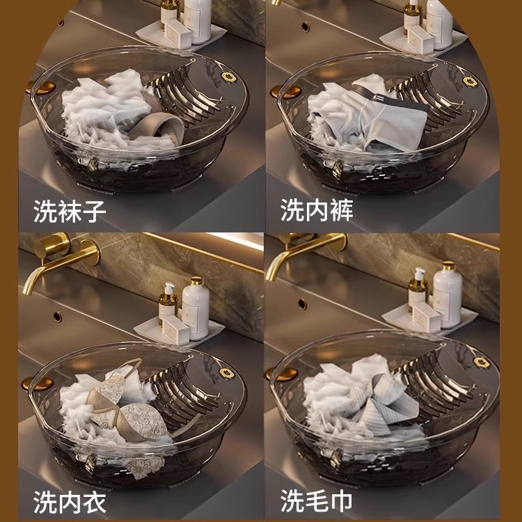 内衣内裤洗衣盆带搓衣板一体式盆宿舍迷你小号塑料盆婴儿洗袜子盆