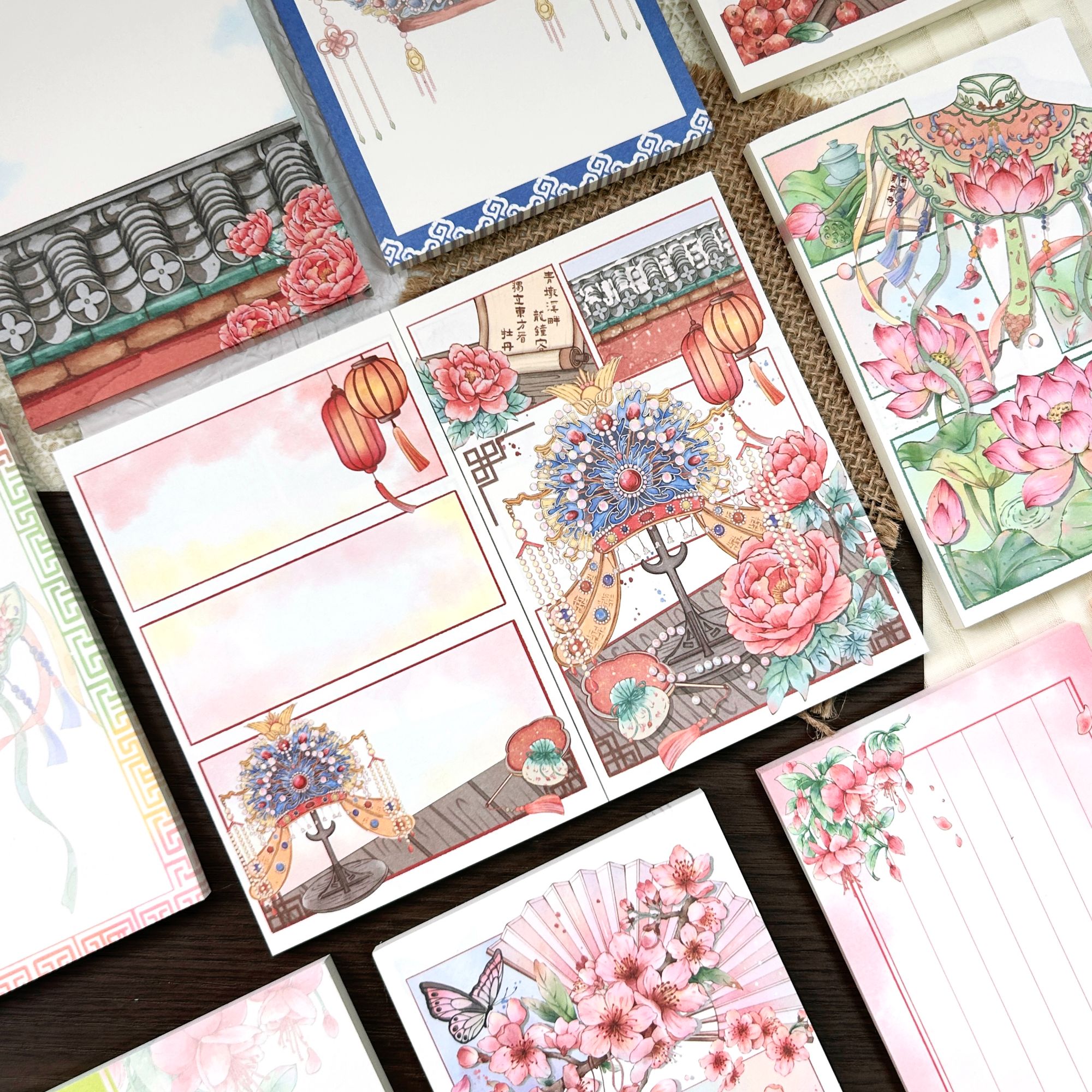 【与凤行】原创手绘古风A7便签双面无粘120g纸，80x120mm，40张