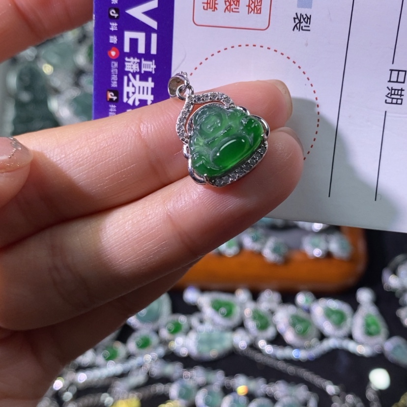【闪购商品】翡翠颈饰银S925镶嵌天然