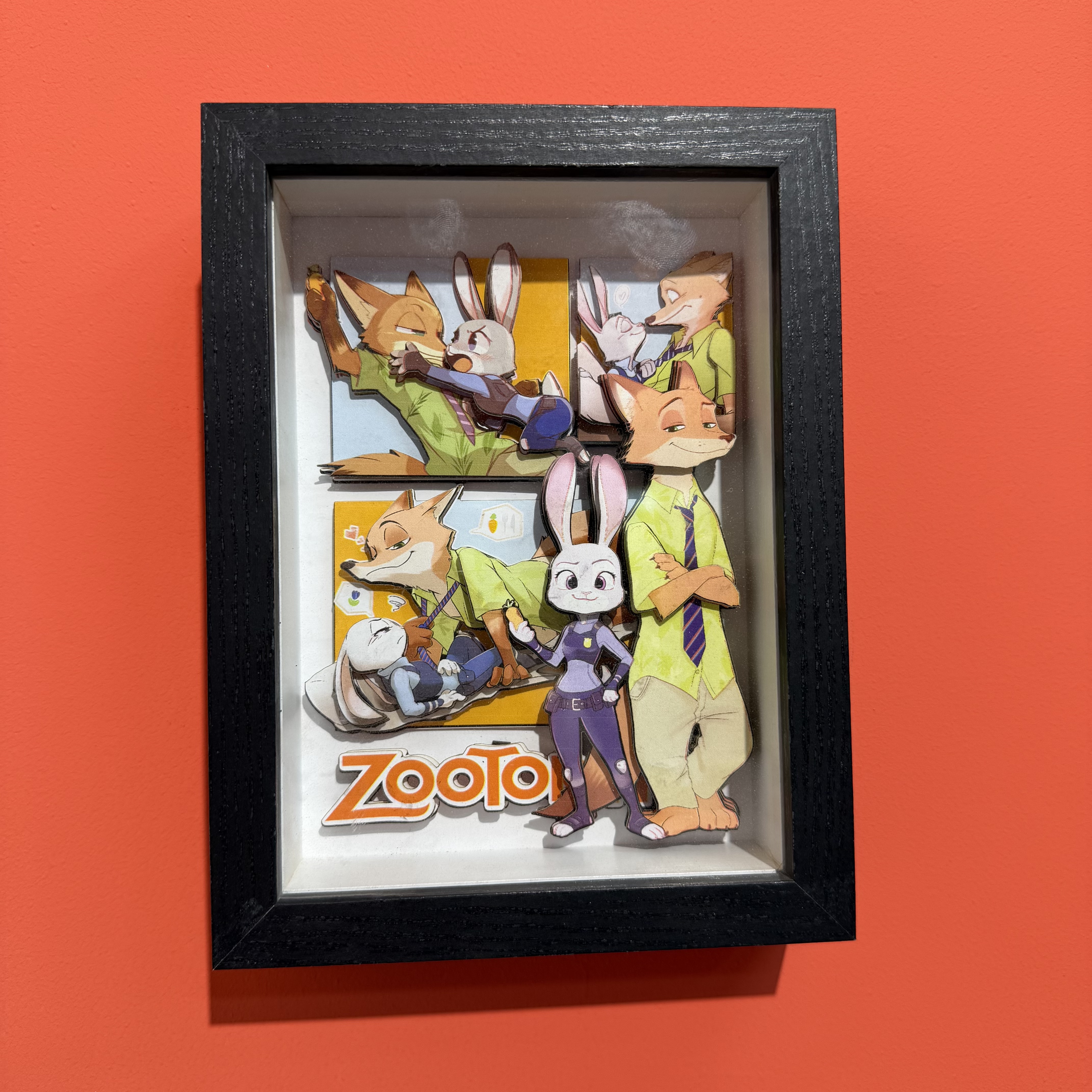 【疯狂动物城】疯狂动物城立体镂空装饰画摆件