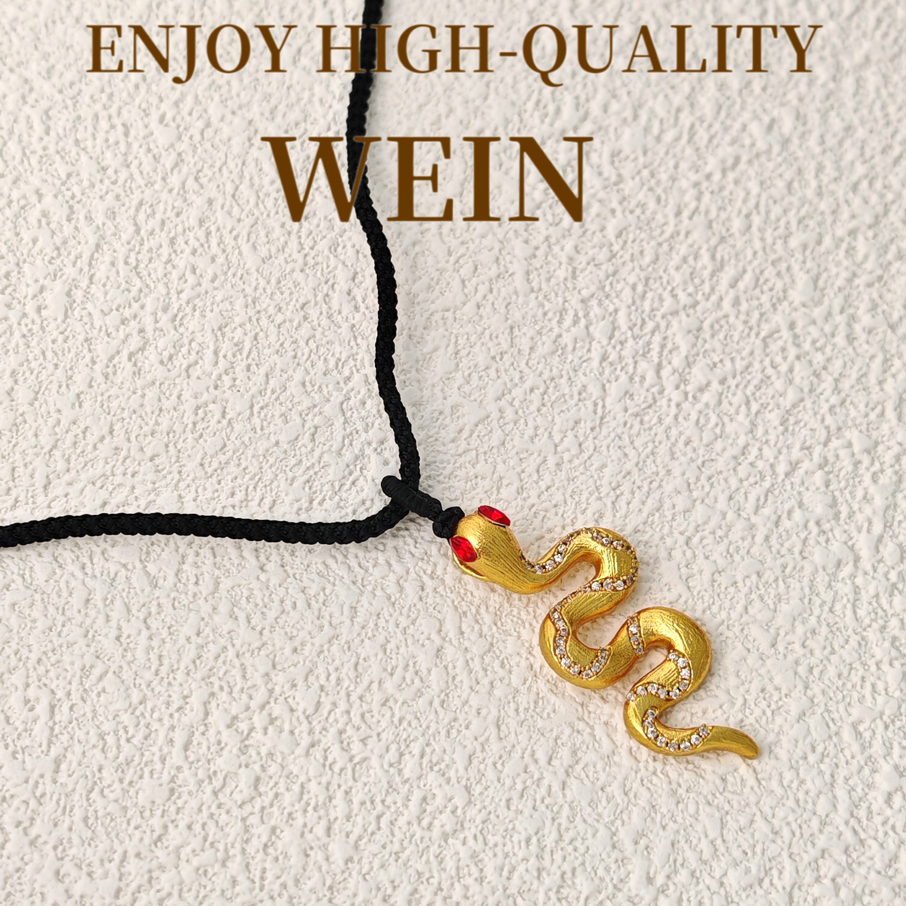 WEIN 铜合金布艺项链 「金蛇」蛇年本命年项链时尚编织轻奢精美古法