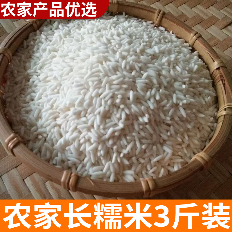 【3斤装】农家新货长粒糯米 农家自种糯米 粗粮五谷杂粮香米