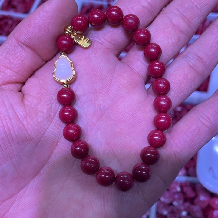 活***下天然辰砂8毫米葫芦