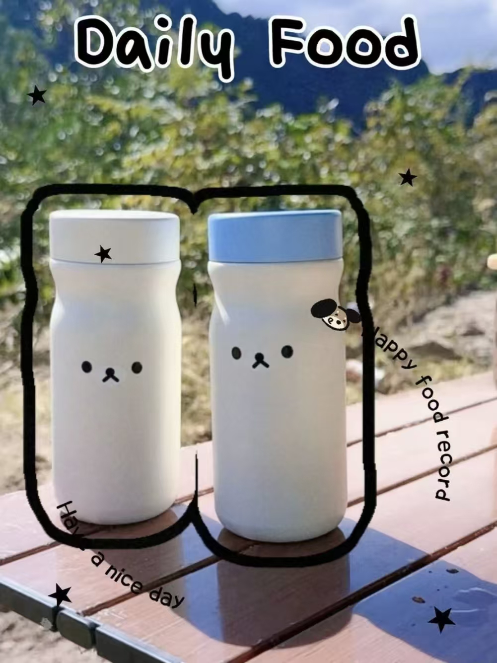 口袋迷你小巧小熊可爱你小巧保温保鲜口袋杯西西