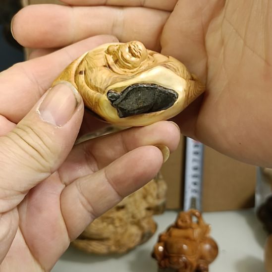 林***肆柏木（崖柏）太行崖柏笑佛手把件