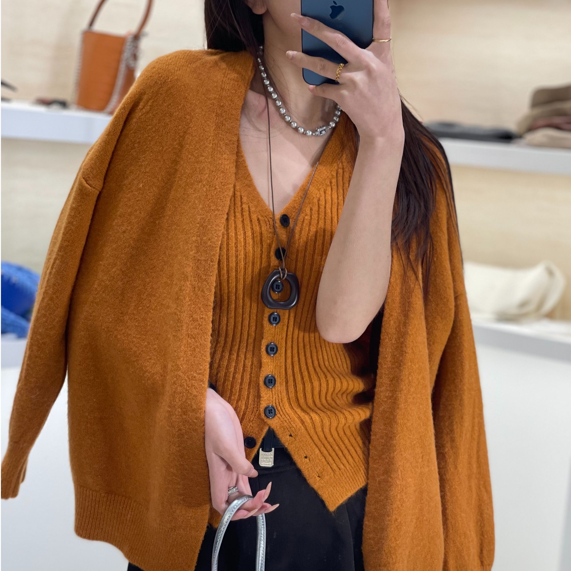 毛针织衫秋季女毛衣针织衫显瘦慵懒风气质真两件套C094