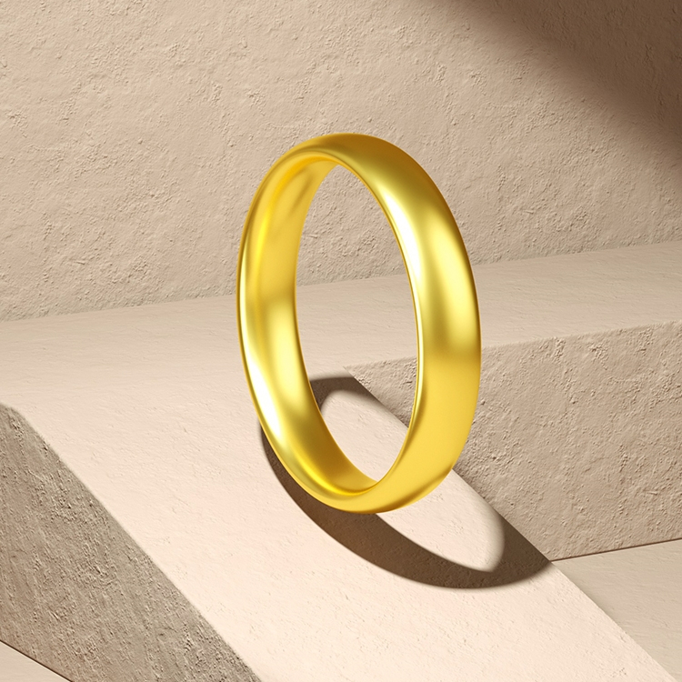 足银戒指 金包999足银戒指男女素圈情侣对戒实心结婚指环古法传承