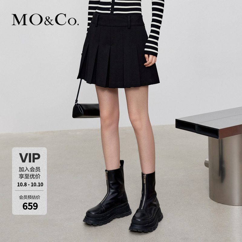MOCO立体压褶高腰短裤裙裤休闲裤MBC3SOTT12