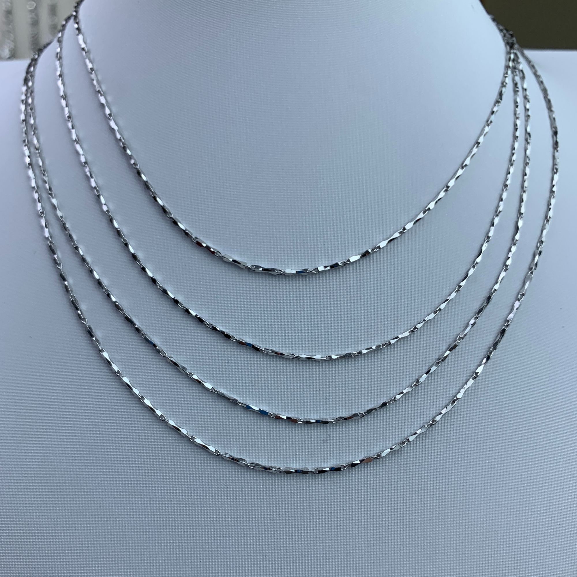 铂金素金棱纹元宝项链（多样性发其一）