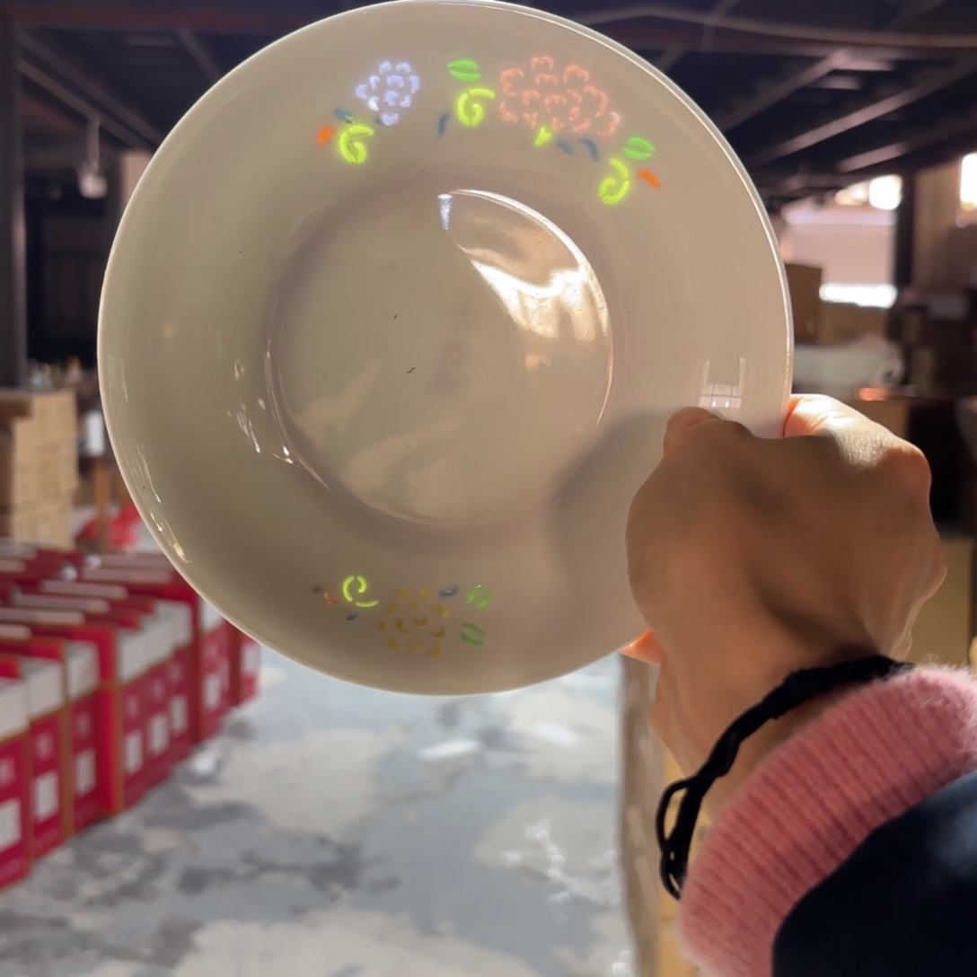 玉瓷景德镇陶瓷骨碟两只微瑕