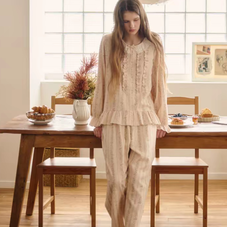 韩国睡衣LUlala款长袖长裤分体款25308