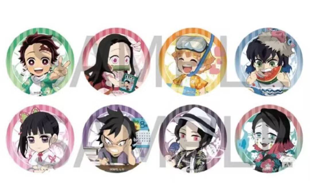 （中谷 产地中国）【暑假限定】鬼灭之刃 盲盒马口铁徽章