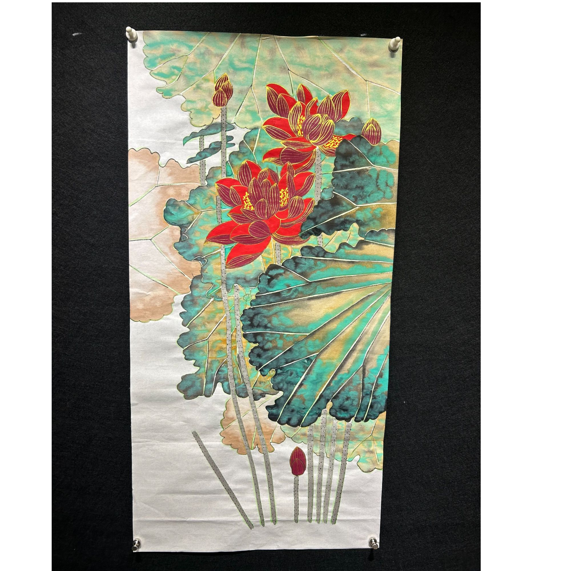 【荷塘】张静老师书画作品-横版 画芯：100*50