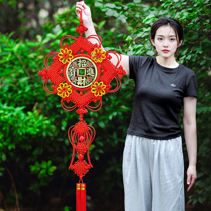 天翊吉中国结特大号客厅玄关背景墙铜钱招财乔迁如意天锦挂件手工
