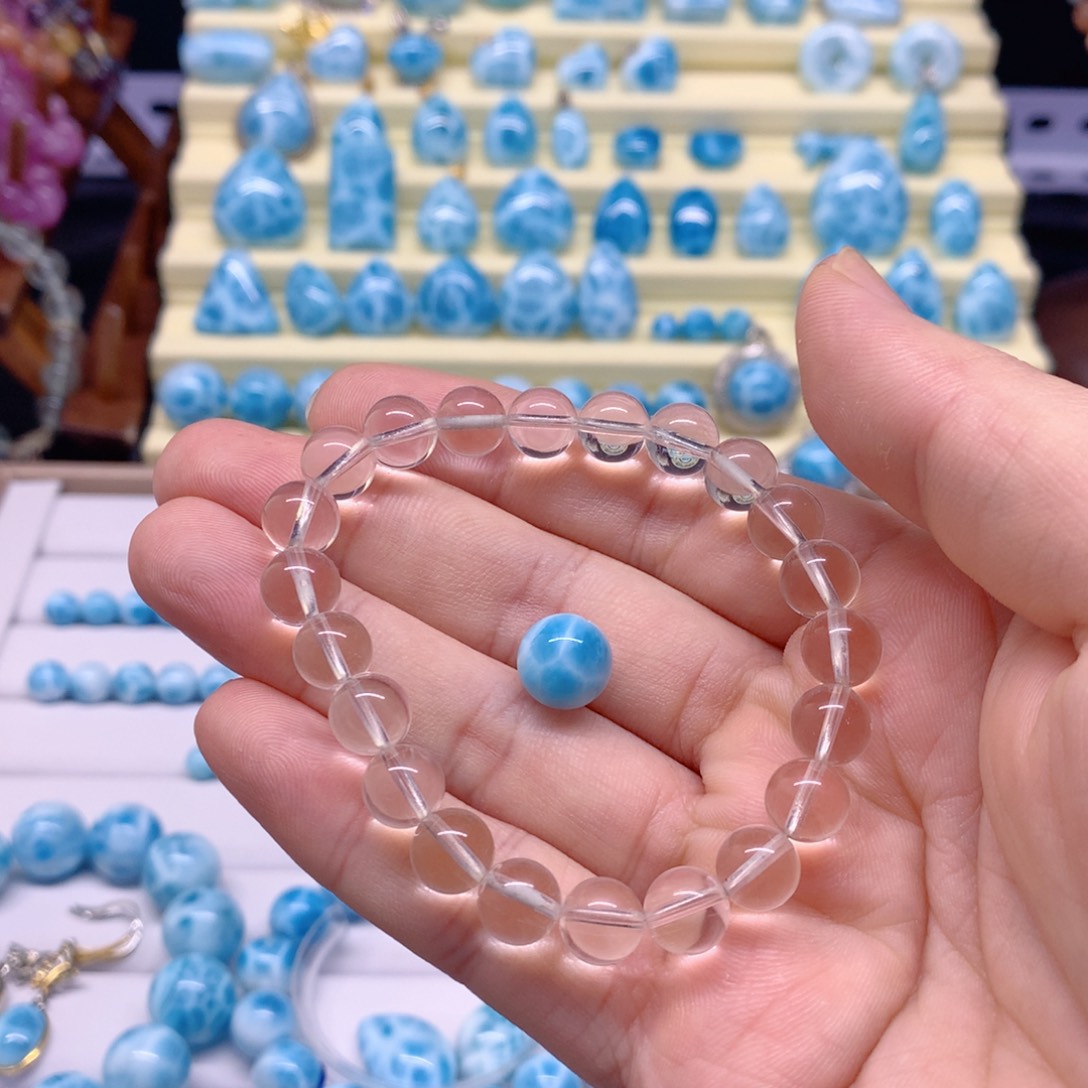 番***酱针钠钙石（海纹石）未镶嵌珠宝半成品