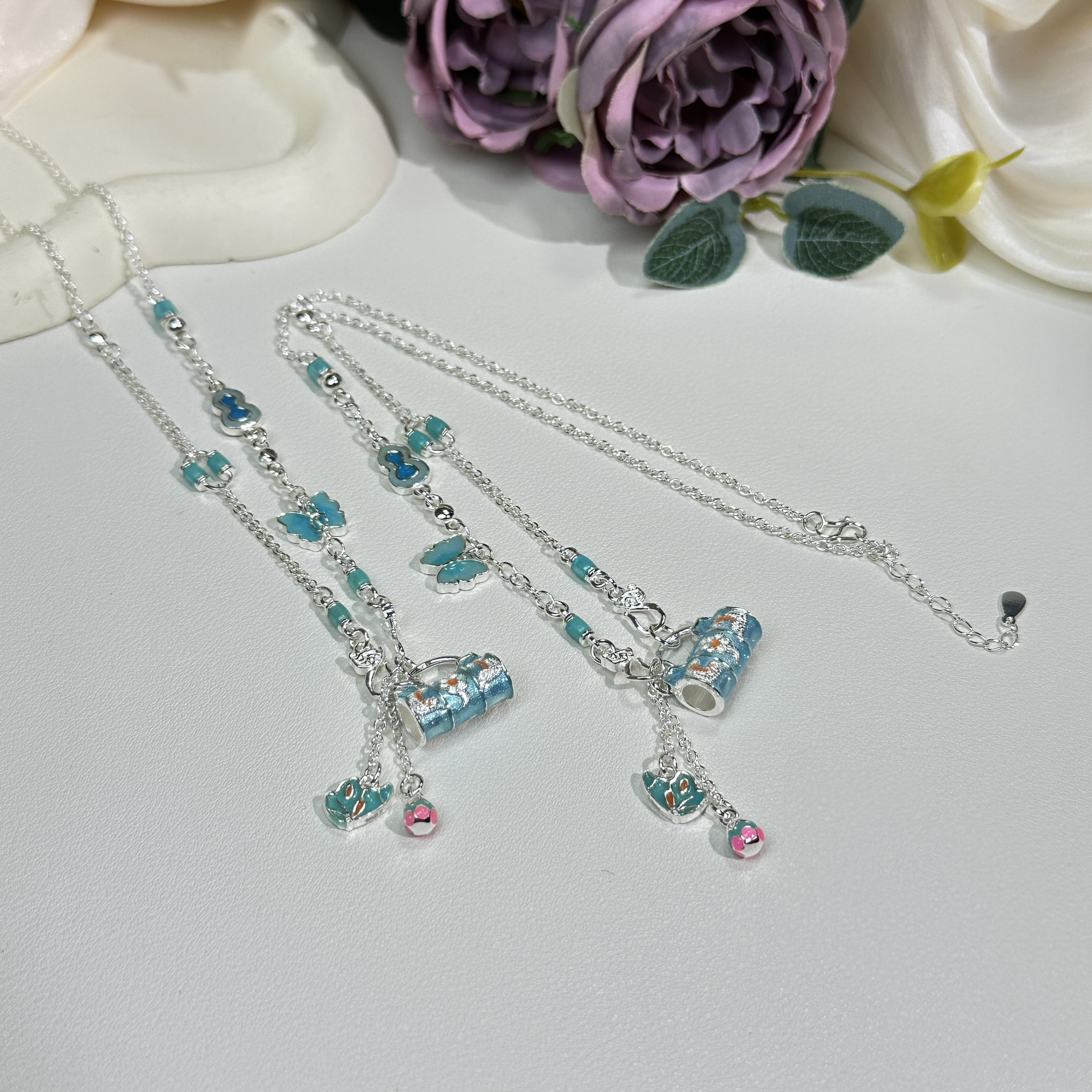 足银银制品 【铭记珠宝】足银包包套链26-3DM249H467【多样性发一件】