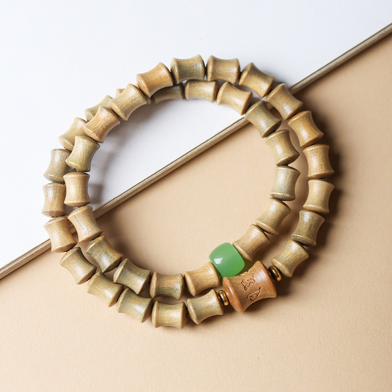 绿檀双圈手串男女款卡8x10 258（无礼盒）