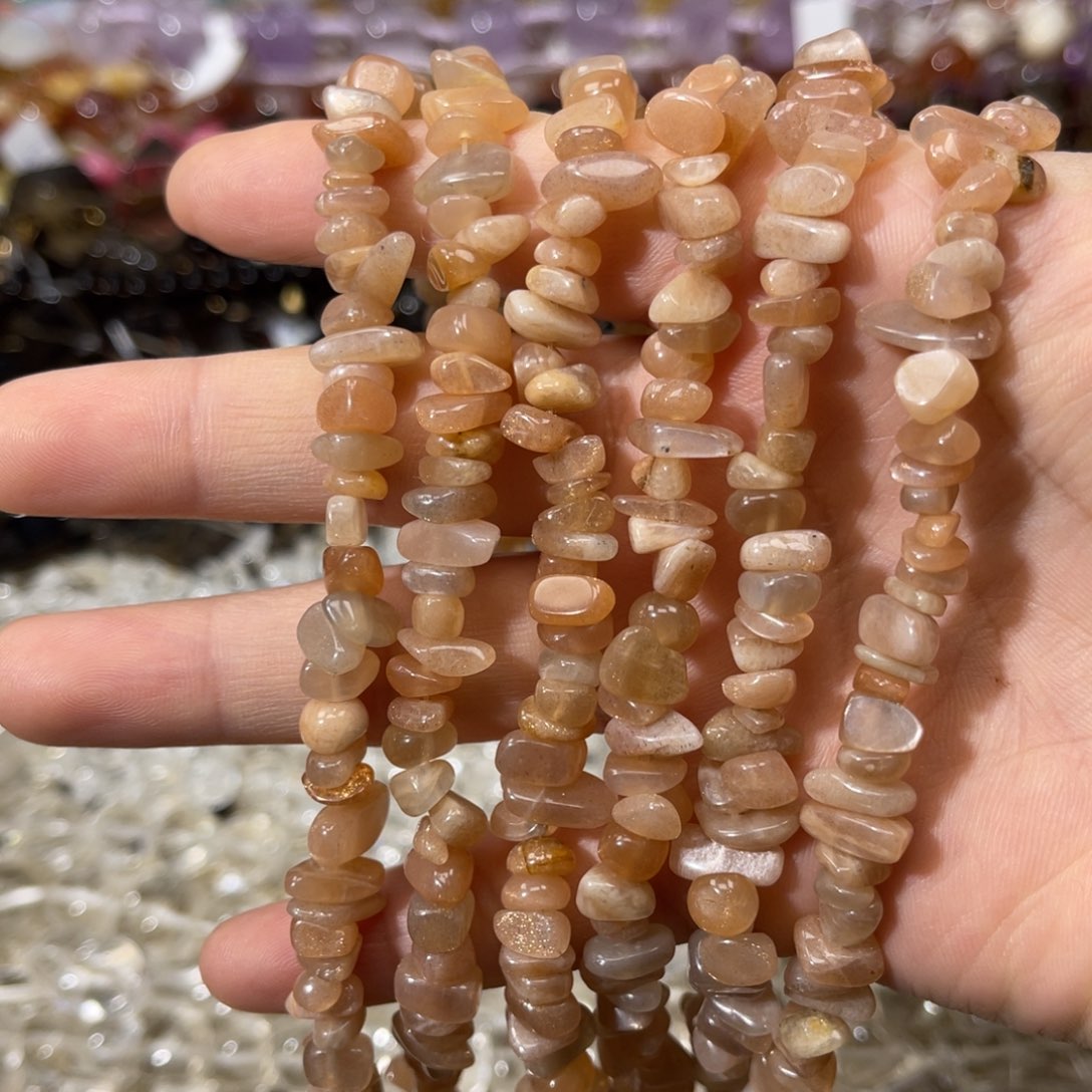 玛瑙/玉髓散珠太阳石碎石两圈