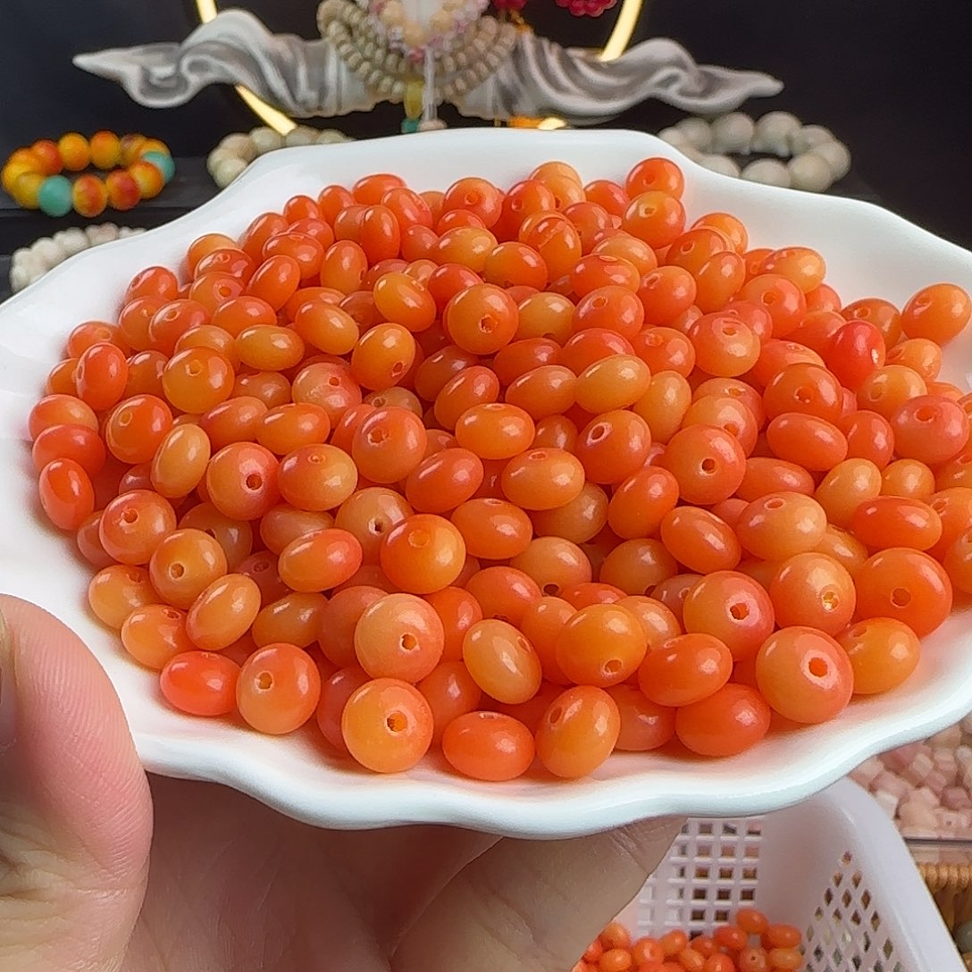 菩提根/象牙果手串微瑕卡9枫叶算盘150颗