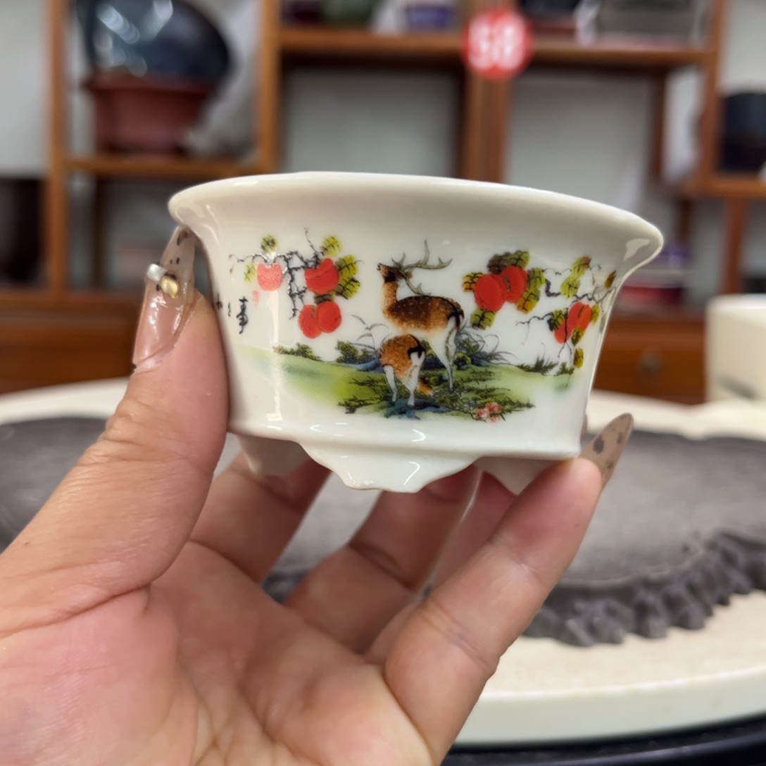 紫砂花盆瑕疵有瑕4.5-8