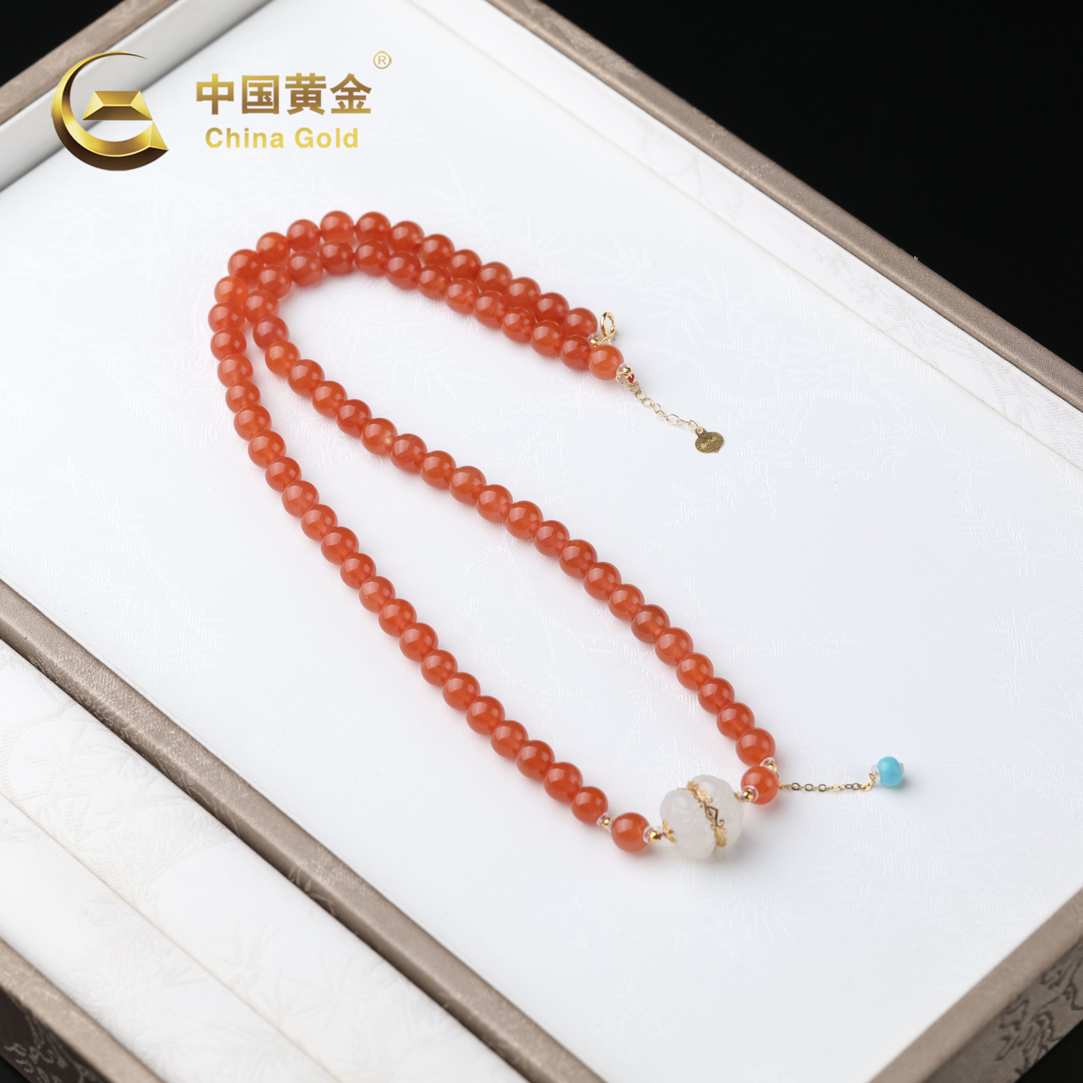【中国黄金】庶鸿 | 南红*项链*18k金镶嵌-X3646-臻