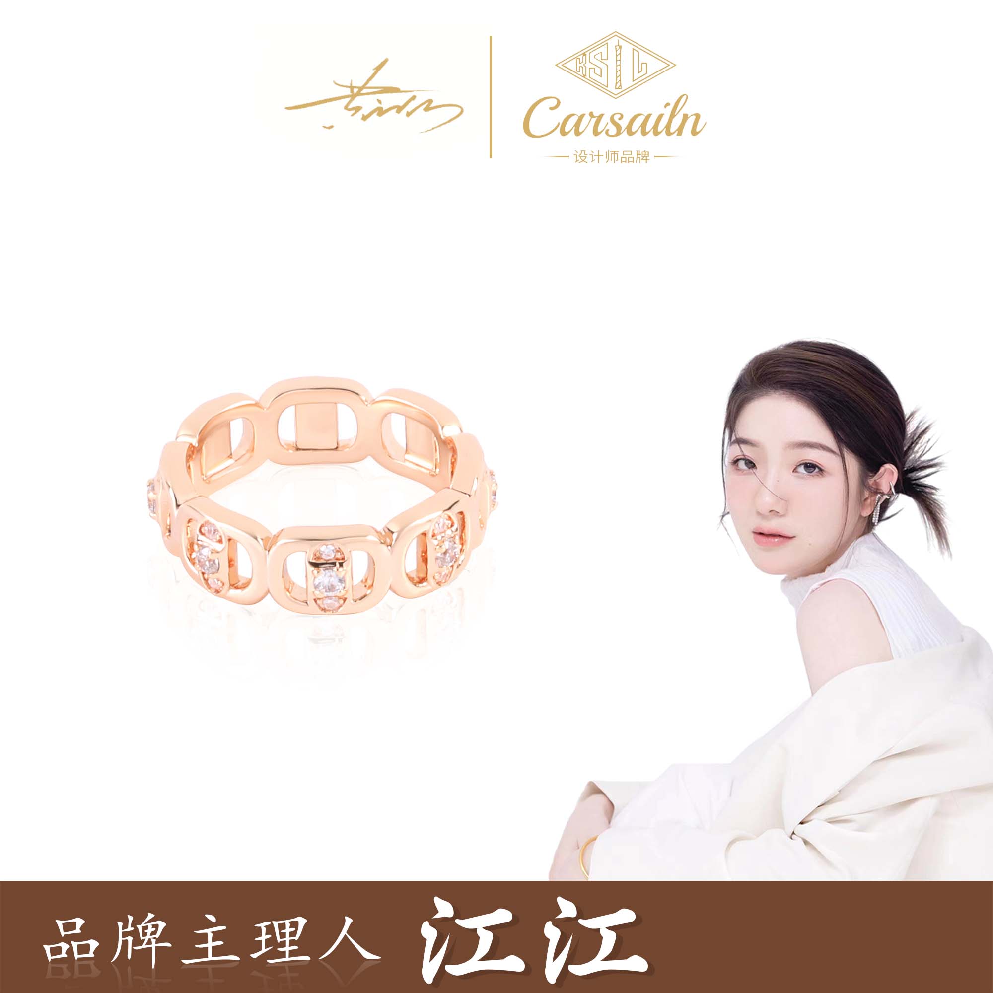 铜合金锆石戒指 CNC精工 多猪鼻子设计师经典戒指  3562