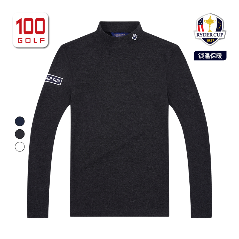 RYDER CUP莱德杯高尔夫男装长袖25秋季亲肤保暖立领T恤RM252PC050