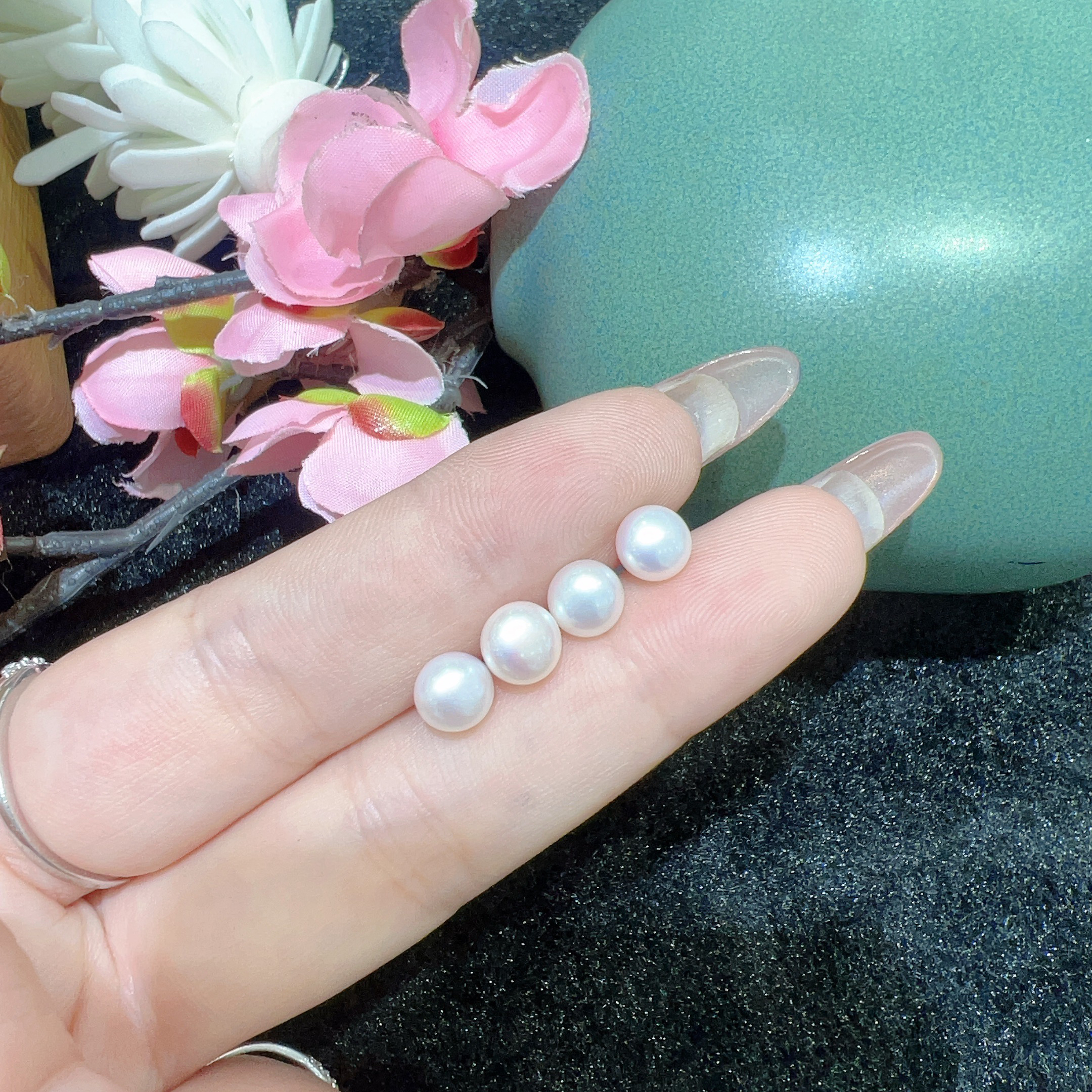 珍珠馒头珠s925耳钉 HLW 2406040063（多样性发其一）