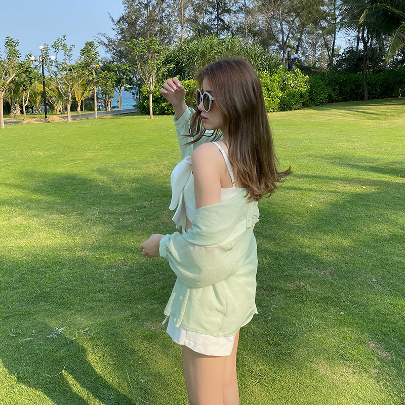 【22134】泰国潮牌雪纺防晒衫时尚百搭短袖